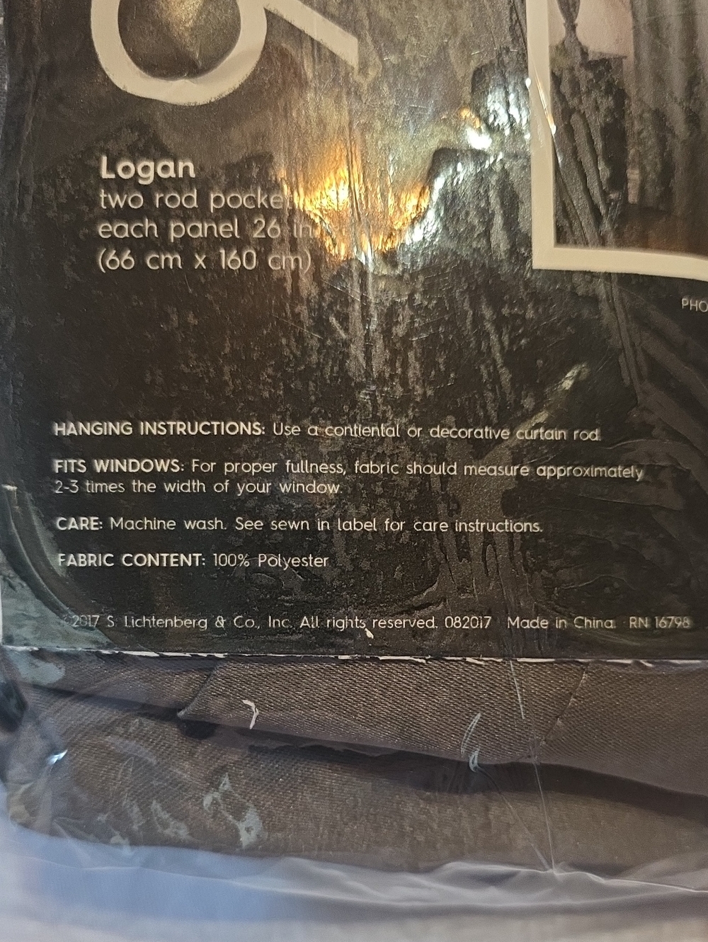 No. 918 New Pair Pocket Rod Blackout Curtains Logan Gray 52x63 - Picture 4 of 4